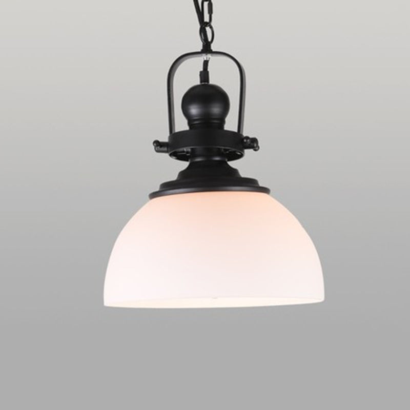 Glass Pot Shaped Suspension Lamp Industrial 1-Light Bistro Bar Pendant Lighting in Black Black With Handle Clearhalo 'Ceiling Lights' 'Chandeliers' 'Glass shade' 'Glass' 'Industrial Pendants' 'Industrial' 'Middle Century Pendants' 'Pendant Lights' 'Pendants' 'Tiffany' Lighting' 2546636