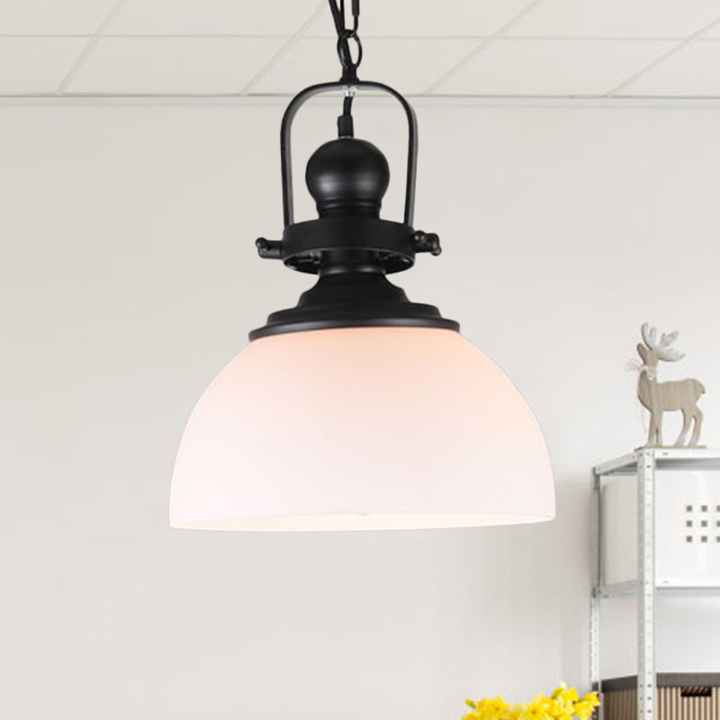 Glass Pot Shaped Suspension Lamp Industrial 1-Light Bistro Bar Pendant Lighting in Black Clearhalo 'Ceiling Lights' 'Chandeliers' 'Glass shade' 'Glass' 'Industrial Pendants' 'Industrial' 'Middle Century Pendants' 'Pendant Lights' 'Pendants' 'Tiffany' Lighting' 2546648