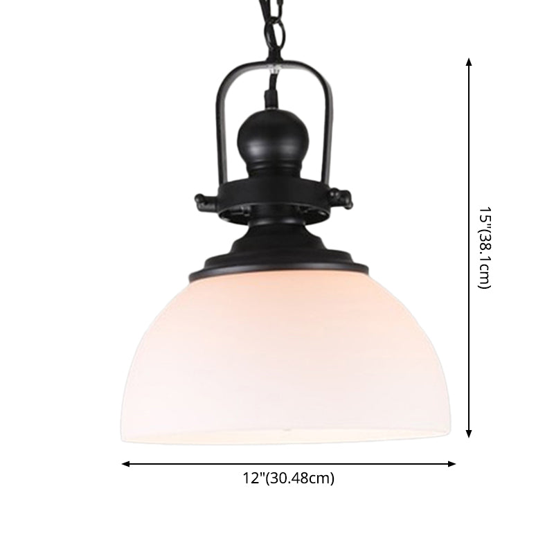 Glass Pot Shaped Suspension Lamp Industrial 1-Light Bistro Bar Pendant Lighting in Black Clearhalo 'Ceiling Lights' 'Chandeliers' 'Glass shade' 'Glass' 'Industrial Pendants' 'Industrial' 'Middle Century Pendants' 'Pendant Lights' 'Pendants' 'Tiffany' Lighting' 2546649