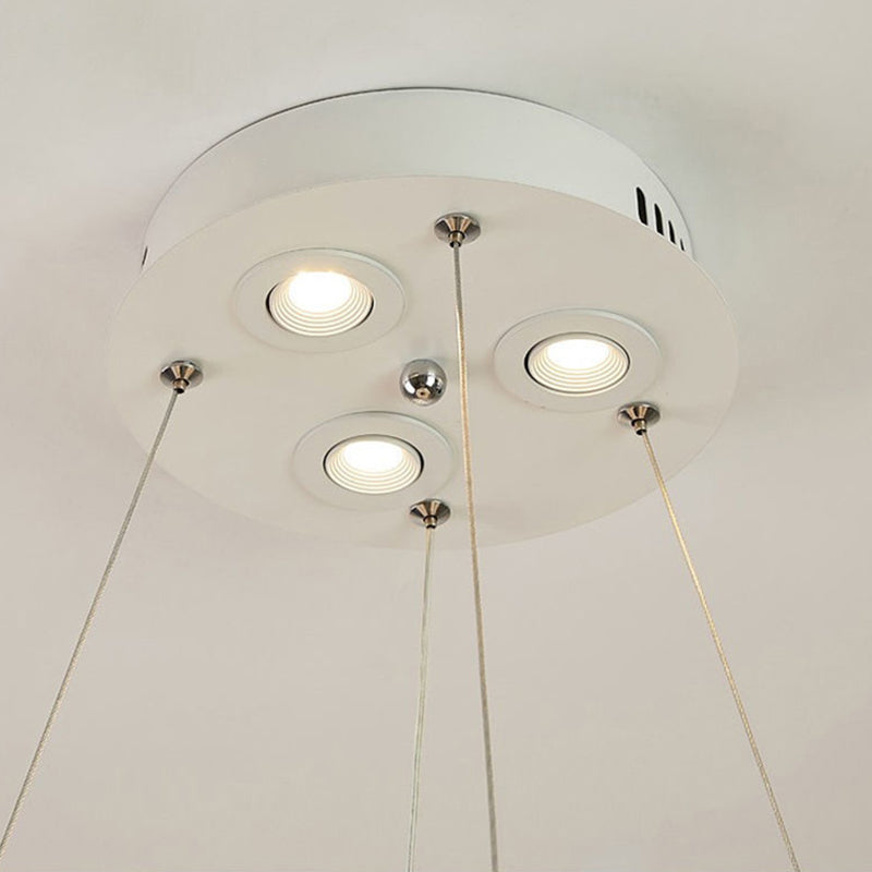 Feather Hanging Light Fixture Modernist White Chandelier Pendant Light for Bedroom Clearhalo 'Ceiling Lights' 'Chandeliers' 'Modern Chandeliers' 'Modern' Lighting' 2546678