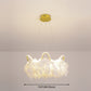 Crown Shaped LED Chandelier Minimalist Feather White Hanging Light for Kids Bedroom Clearhalo 'Ceiling Lights' 'Chandeliers' 'Modern Chandeliers' 'Modern' Lighting' 2546694