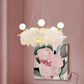 Feather Crown Suspension Lighting Nordic Gold and White Chandelier for Girls Room Clearhalo 'Ceiling Lights' 'Chandeliers' 'Modern Chandeliers' 'Modern' Lighting' 2546707