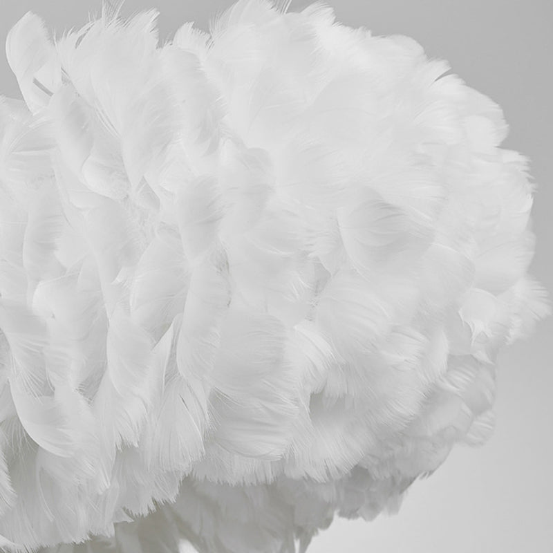 White Doughnut Chandelier Lamp Minimalist Feather Loop Pendant Lighting Fixture Clearhalo 'Ceiling Lights' 'Chandeliers' 'Modern Chandeliers' 'Modern' Lighting' 2546733