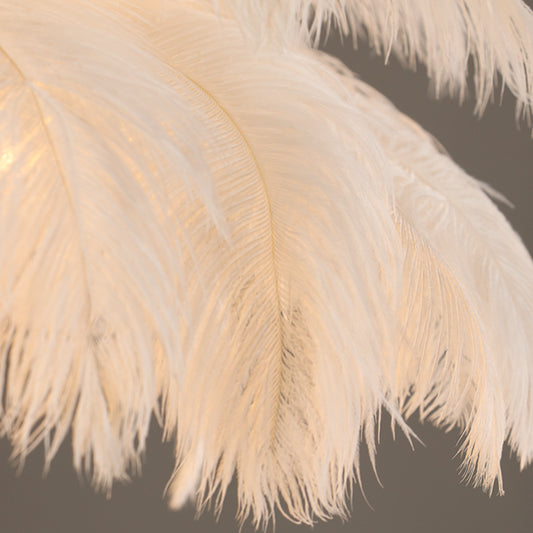 Novelty Palm Tree Hanging Light Nordic Style Feather Living Room Chandelier in White Clearhalo 'Ceiling Lights' 'Chandeliers' 'Modern Chandeliers' 'Modern' Lighting' 2546747