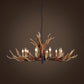 Fake Antler Chandelier Lighting Rustic Brown Resin Ceiling Light with Candle Design Clearhalo 'Ceiling Lights' 'Chandeliers' Lighting' options 2546766
