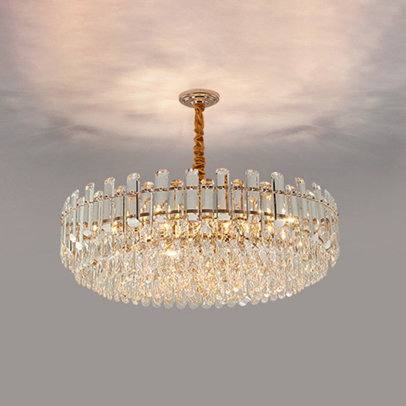 Rose Gold Tier Chandelier Pendant Contemporary Crystal Suspended Lighting Fixture Rose Gold 19.5" Clear Clearhalo 'Ceiling Lights' 'Chandeliers' 'Modern Chandeliers' 'Modern' Lighting' 2546851