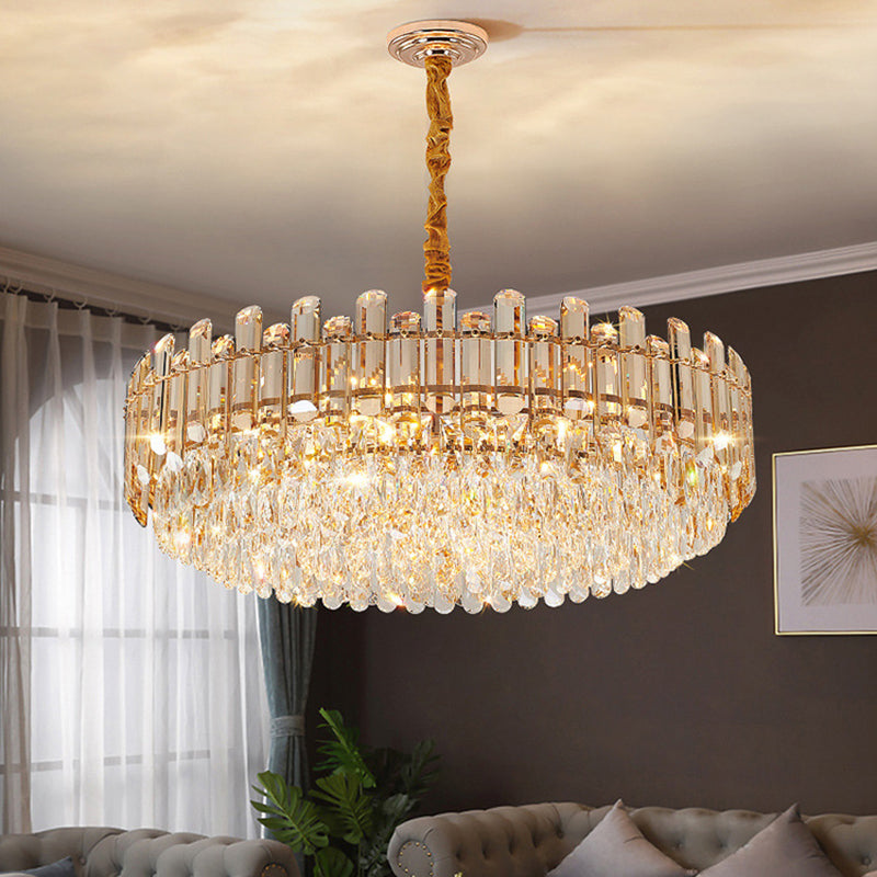 Rose Gold Tier Chandelier Pendant Contemporary Crystal Suspended Lighting Fixture Clearhalo 'Ceiling Lights' 'Chandeliers' 'Modern Chandeliers' 'Modern' Lighting' 2546852
