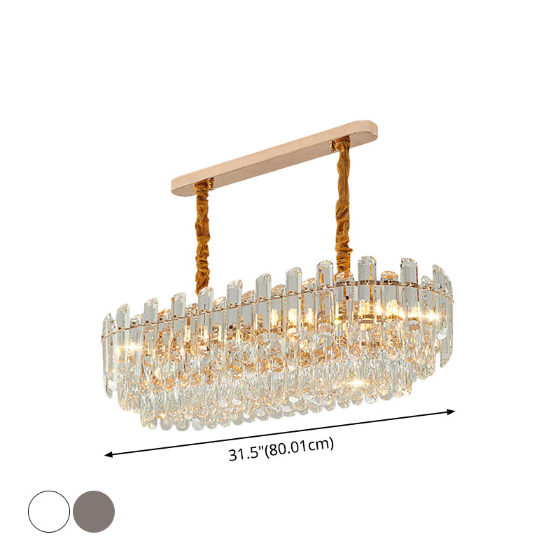 Rose Gold Tier Chandelier Pendant Contemporary Crystal Suspended Lighting Fixture Clearhalo 'Ceiling Lights' 'Chandeliers' 'Modern Chandeliers' 'Modern' Lighting' 2546864