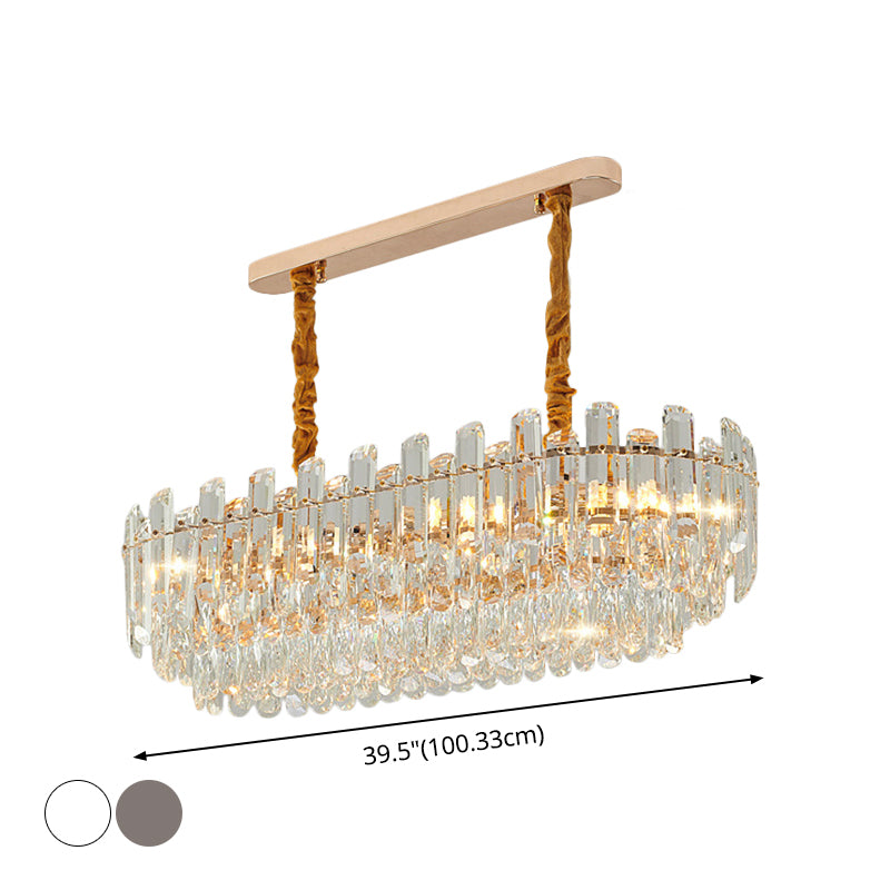 Rose Gold Tier Chandelier Pendant Contemporary Crystal Suspended Lighting Fixture Clearhalo 'Ceiling Lights' 'Chandeliers' 'Modern Chandeliers' 'Modern' Lighting' 2546865