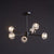 Mini Globe Crystal Chandelier Modern Style Black Finish Pendant Light for Living Room 6 Black Round Clearhalo 'Ceiling Lights' 'Chandeliers' 'Modern Chandeliers' 'Modern' Lighting' 2546867