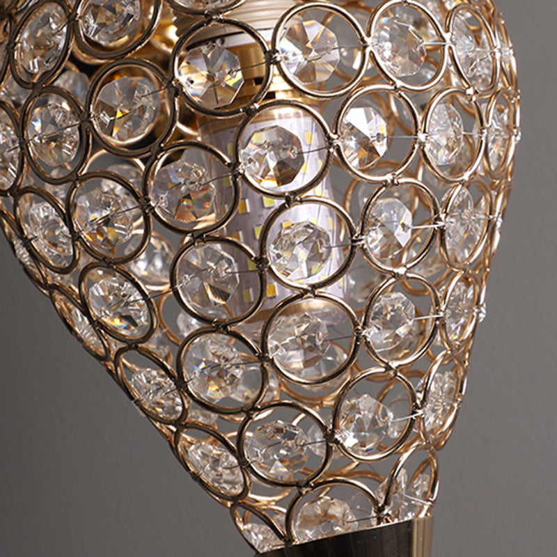 Brass Horse Sconce Light Vintage 1 Light Resin Wall Mount Light with Ice Cream Metal and Crystal Shade, 9.5"/12" Wide Clearhalo 'Wall Lamps & Sconces' 'Wall Lights' Lighting' 254689