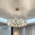 Round Prismatic Crystal Chandelier Pendant Minimalist Brass Finish Hanging Light Brass 19.5" Clearhalo 'Ceiling Lights' 'Chandeliers' 'Modern Chandeliers' 'Modern' Lighting' 2546967
