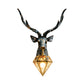 Resin Deer Wall Sconce Lighting Antique Style 1 Light Wall Light with Brass Diamond Shade, 14.5"/19.5" Wide Clearhalo 'Wall Lamps & Sconces' 'Wall Lights' Lighting' 254699