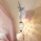 Ice Cream Wall Mount Light Vintage Crystal 1 Light Kid Room Sconce Light with Pink/Blue Unicorn Decoration Pink Clearhalo 'Wall Lamps & Sconces' 'Wall Lights' Lighting' 254808