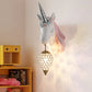 Ice Cream Wall Mount Light Vintage Crystal 1 Light Kid Room Sconce Light with Pink/Blue Unicorn Decoration Clearhalo 'Wall Lamps & Sconces' 'Wall Lights' Lighting' 254809