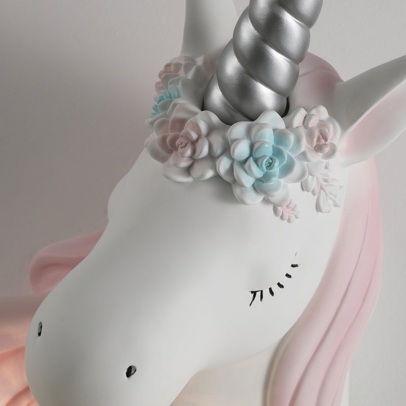 Ice Cream Wall Mount Light Vintage Crystal 1 Light Kid Room Sconce Light with Pink/Blue Unicorn Decoration Clearhalo 'Wall Lamps & Sconces' 'Wall Lights' Lighting' 254813
