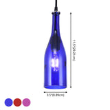 1 Light Bottle Shape Hanging Lamp Retro Industrial Glass Pendant Lamp for Restaurant Clearhalo 'Ceiling Lights' 'Glass shade' 'Glass' 'Industrial Pendants' 'Industrial' 'Middle Century Pendants' 'Pendant Lights' 'Pendants' 'Tiffany' Lighting' 2548840