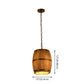 Brown 1 Light Drop Pendant Industrial Wood Bucket Hanging Lights for Bar Clearhalo 'Ceiling Lights' 'Pendant Lights' 'Pendants' Lighting' 2548851