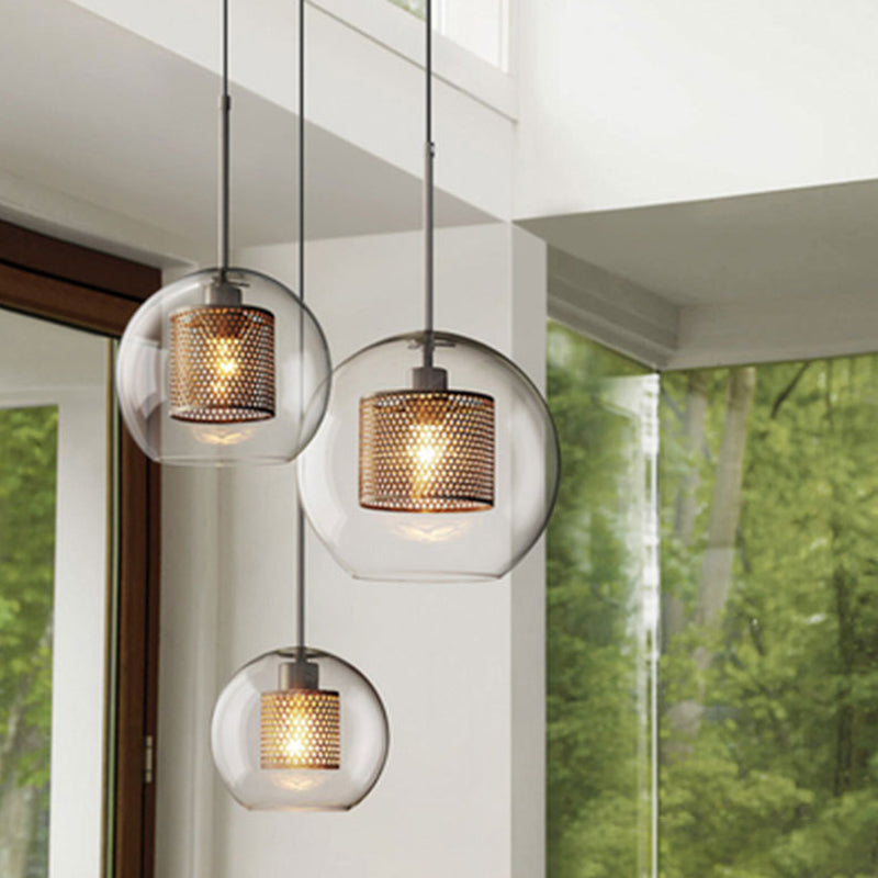 Clear Glass Pendant Light Modern 1 Light Hanging Light Fixtures For Dining Room Table Clearhalo 'Ceiling Lights' 'Glass shade' 'Glass' 'Modern Pendants' 'Modern' 'Pendant Lights' 'Pendants' Lighting' 2548882