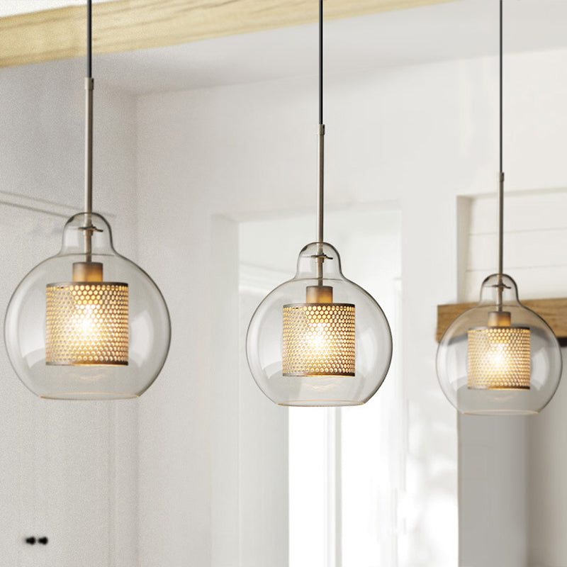 Clear Glass Pendant Light Modern 1 Light Hanging Light Fixtures For Dining Room Table Clearhalo 'Ceiling Lights' 'Glass shade' 'Glass' 'Modern Pendants' 'Modern' 'Pendant Lights' 'Pendants' Lighting' 2548894