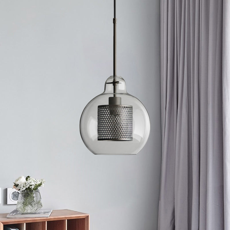 Clear Glass Pendant Light Modern 1 Light Hanging Light Fixtures For Dining Room Table Clearhalo 'Ceiling Lights' 'Glass shade' 'Glass' 'Modern Pendants' 'Modern' 'Pendant Lights' 'Pendants' Lighting' 2548900