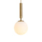 Globe Hanging Ceiling Light Modern White Glass Pendant Lamp for Bedroom Gold 8" Clearhalo 'Ceiling Lights' 'Glass shade' 'Glass' 'Modern Pendants' 'Modern' 'Pendant Lights' 'Pendants' Lighting' 2548911