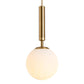 Globe Hanging Ceiling Light Modern White Glass Pendant Lamp for Bedroom Gold 10" Clearhalo 'Ceiling Lights' 'Glass shade' 'Glass' 'Modern Pendants' 'Modern' 'Pendant Lights' 'Pendants' Lighting' 2548912