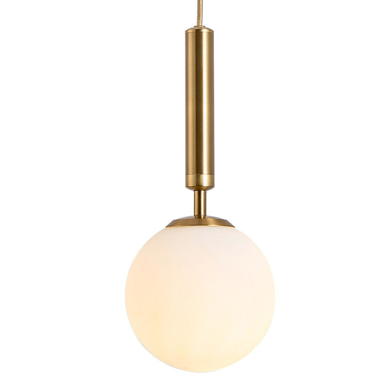 Globe Hanging Ceiling Light Modern White Glass Pendant Lamp for Bedroom Clearhalo 'Ceiling Lights' 'Glass shade' 'Glass' 'Modern Pendants' 'Modern' 'Pendant Lights' 'Pendants' Lighting' 2548915