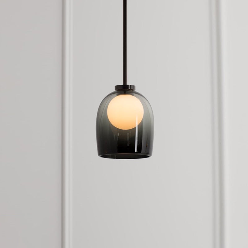 Bell Hanging Light Fixtures Modern Glass Pendant Lamp for Dining Room Table Clearhalo 'Ceiling Lights' 'Glass shade' 'Glass' 'Modern Pendants' 'Modern' 'Pendant Lights' 'Pendants' Lighting' 2548920