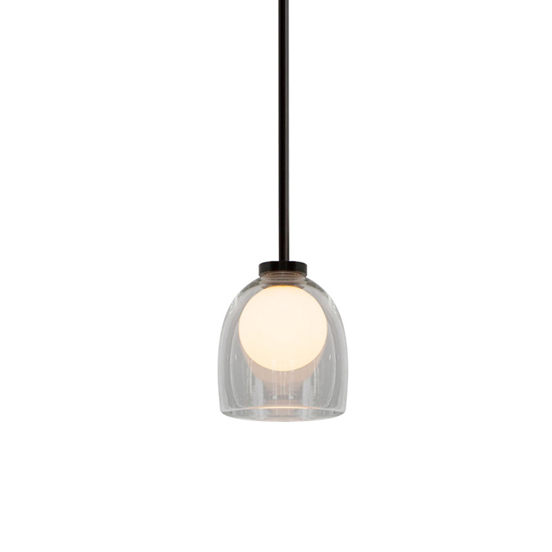 Bell Hanging Light Fixtures Modern Glass Pendant Lamp for Dining Room Table 1 Clear Clearhalo 'Ceiling Lights' 'Glass shade' 'Glass' 'Modern Pendants' 'Modern' 'Pendant Lights' 'Pendants' Lighting' 2548922