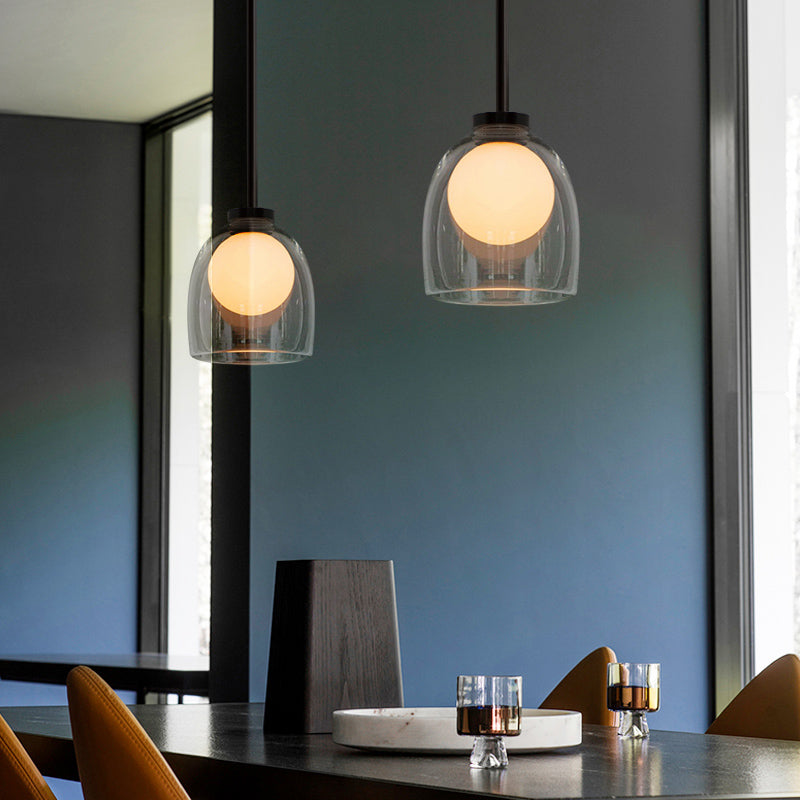 Bell Hanging Light Fixtures Modern Glass Pendant Lamp for Dining Room Table Clearhalo 'Ceiling Lights' 'Glass shade' 'Glass' 'Modern Pendants' 'Modern' 'Pendant Lights' 'Pendants' Lighting' 2548925