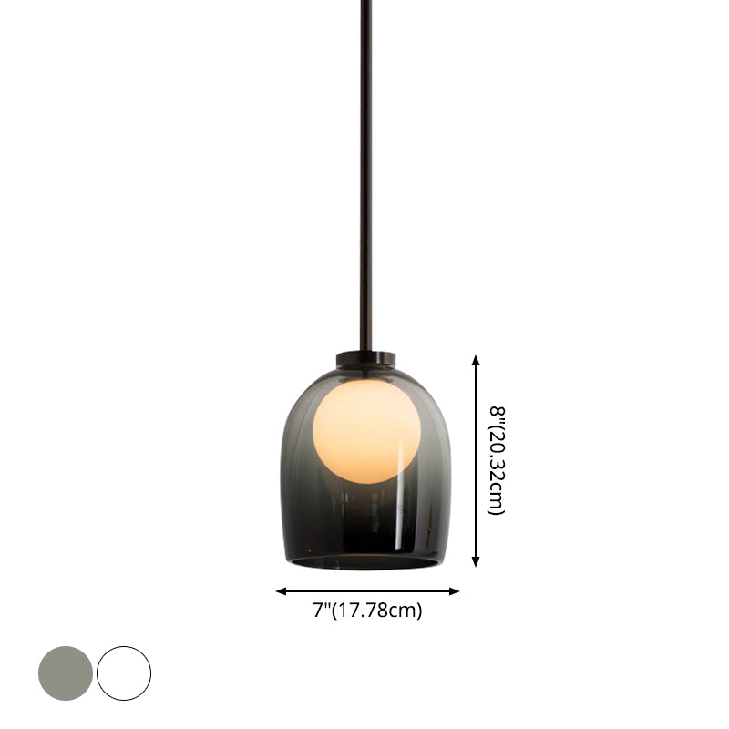 Bell Hanging Light Fixtures Modern Glass Pendant Lamp for Dining Room Table Clearhalo 'Ceiling Lights' 'Glass shade' 'Glass' 'Modern Pendants' 'Modern' 'Pendant Lights' 'Pendants' Lighting' 2548929