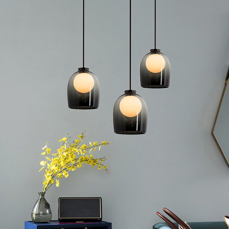 Bell Hanging Light Fixtures Modern Glass Pendant Lamp for Dining Room Table Clearhalo 'Ceiling Lights' 'Glass shade' 'Glass' 'Modern Pendants' 'Modern' 'Pendant Lights' 'Pendants' Lighting' 2548930