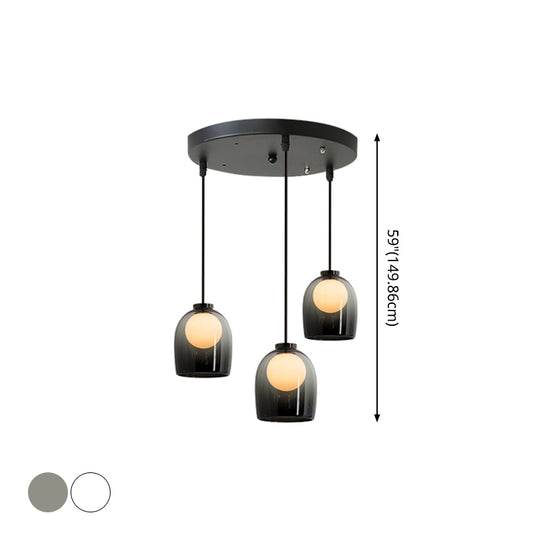 Bell Hanging Light Fixtures Modern Glass Pendant Lamp for Dining Room Table Clearhalo 'Ceiling Lights' 'Glass shade' 'Glass' 'Modern Pendants' 'Modern' 'Pendant Lights' 'Pendants' Lighting' 2548931