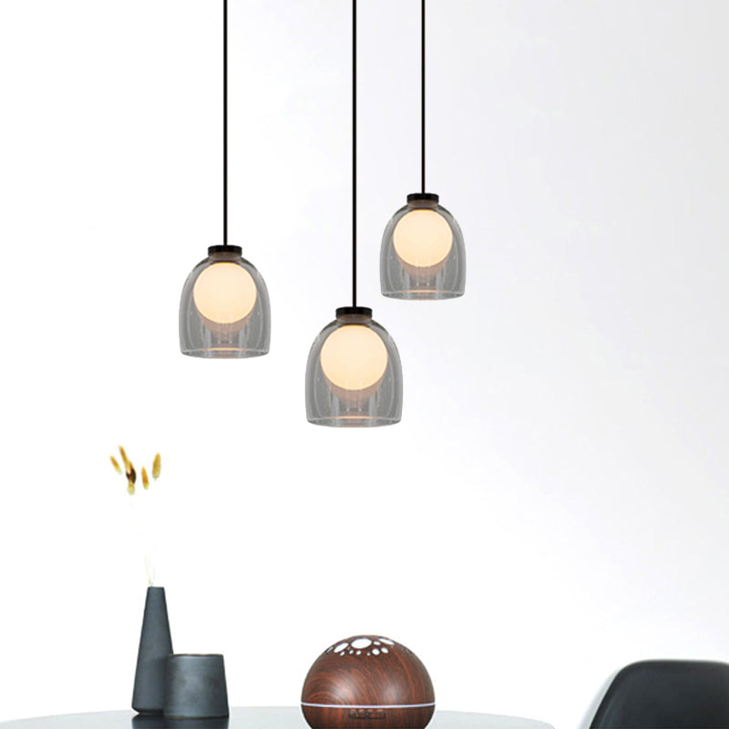 Bell Hanging Light Fixtures Modern Glass Pendant Lamp for Dining Room Table Clearhalo 'Ceiling Lights' 'Glass shade' 'Glass' 'Modern Pendants' 'Modern' 'Pendant Lights' 'Pendants' Lighting' 2548932