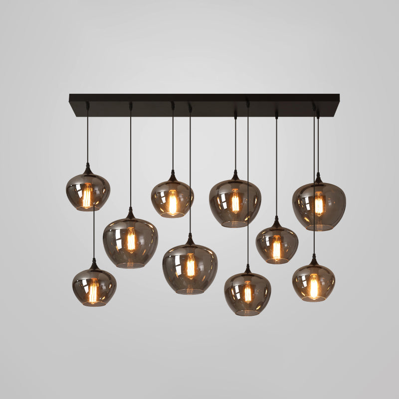 Gray Pendant Light Contemporary Smoked Glass Hanging Lights for Dining Room Table 10 Grey Clearhalo 'Ceiling Lights' 'Glass shade' 'Glass' 'Modern Pendants' 'Modern' 'Pendant Lights' 'Pendants' Lighting' 2548972