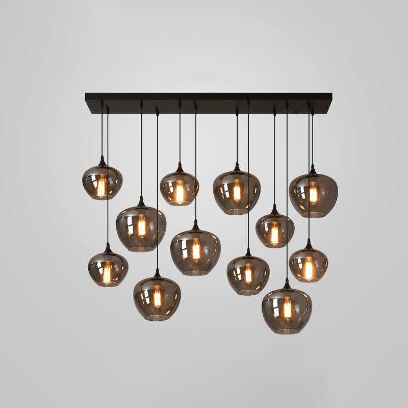 Gray Pendant Light Contemporary Smoked Glass Hanging Lights for Dining Room Table 12 Grey Clearhalo 'Ceiling Lights' 'Glass shade' 'Glass' 'Modern Pendants' 'Modern' 'Pendant Lights' 'Pendants' Lighting' 2548974