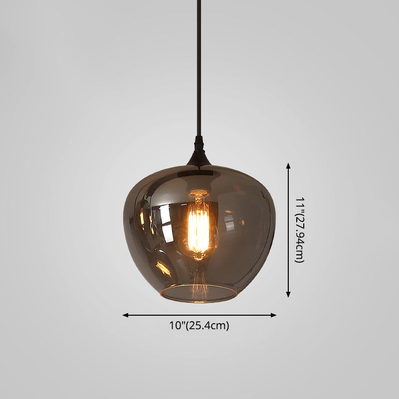 Gray Pendant Light Contemporary Smoked Glass Hanging Lights for Dining Room Table Clearhalo 'Ceiling Lights' 'Glass shade' 'Glass' 'Modern Pendants' 'Modern' 'Pendant Lights' 'Pendants' Lighting' 2548975
