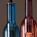 Art Deco Wine Bottle Hanging Lamp Glass 5 Light Restaurant Down Lighting Pendant in Multi-Color Clearhalo 'Ceiling Lights' 'Chandeliers' 'Glass shade' 'Glass' 'Industrial Pendants' 'Industrial' 'Middle Century Pendants' 'Pendant Lights' 'Pendants' 'Tiffany' Lighting' 2549019