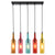 Art Deco Wine Bottle Hanging Lamp Glass 5 Light Restaurant Down Lighting Pendant in Multi-Color Multi-Color Clearhalo 'Ceiling Lights' 'Chandeliers' 'Glass shade' 'Glass' 'Industrial Pendants' 'Industrial' 'Middle Century Pendants' 'Pendant Lights' 'Pendants' 'Tiffany' Lighting' 2549021