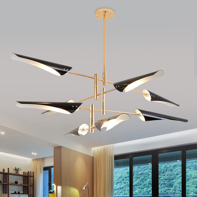 Black Hanging Lighting Fixtures Modern Metal Linear Pendant Lighting Clearhalo 'Ceiling Lights' 'Chandeliers' 'Modern Chandeliers' 'Modern' Lighting' 2549047