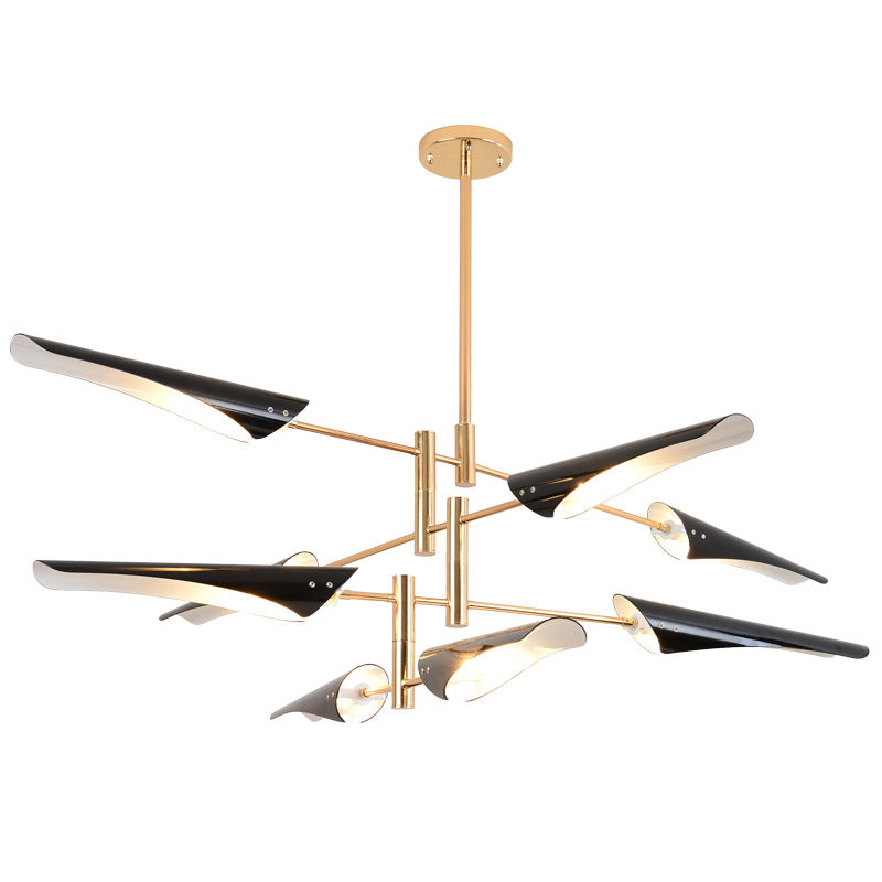 Black Hanging Lighting Fixtures Modern Metal Linear Pendant Lighting Clearhalo 'Ceiling Lights' 'Chandeliers' 'Modern Chandeliers' 'Modern' Lighting' 2549053