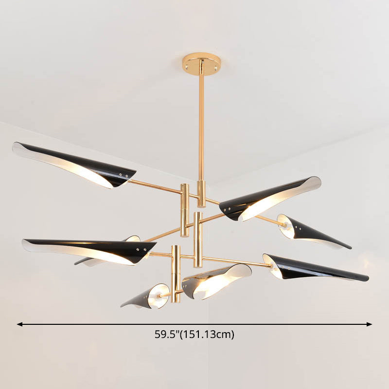 Black Hanging Lighting Fixtures Modern Metal Linear Pendant Lighting Clearhalo 'Ceiling Lights' 'Chandeliers' 'Modern Chandeliers' 'Modern' Lighting' 2549054