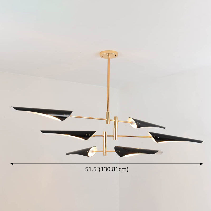 Black Hanging Lighting Fixtures Modern Metal Linear Pendant Lighting Clearhalo 'Ceiling Lights' 'Chandeliers' 'Modern Chandeliers' 'Modern' Lighting' 2549055