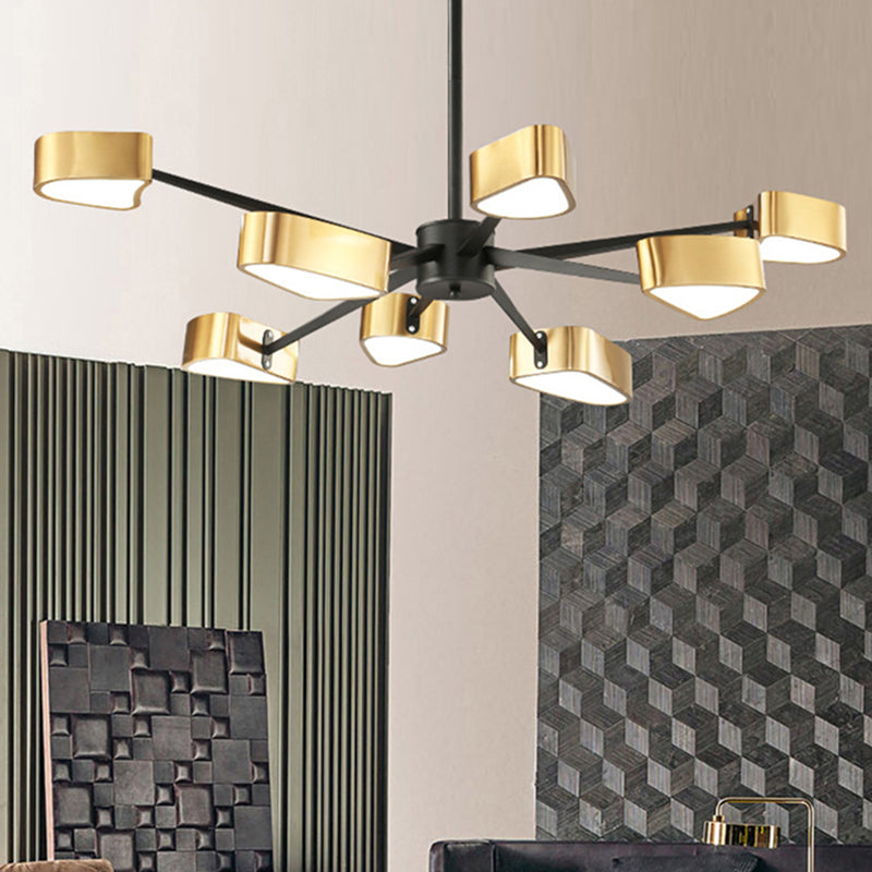 Gold Chandelier Lighting Fixtures Post-Modern Metal Triangular Hanging Ceiling Light Clearhalo 'Ceiling Lights' 'Chandeliers' 'Modern Chandeliers' 'Modern' Lighting' 2549064