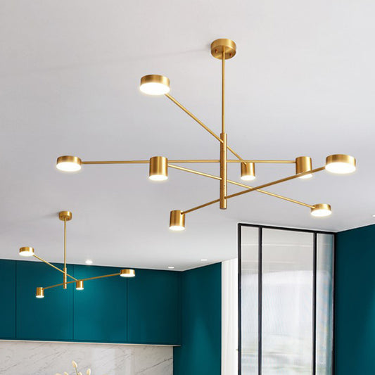Gold Pendant Lighting Fixtures Modern Metal Flat Discs Hanging Ceiling Light Clearhalo 'Ceiling Lights' 'Chandeliers' 'Modern Chandeliers' 'Modern' Lighting' 2549067