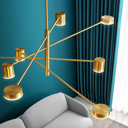 Gold Pendant Lighting Fixtures Modern Metal Flat Discs Hanging Ceiling Light Clearhalo 'Ceiling Lights' 'Chandeliers' 'Modern Chandeliers' 'Modern' Lighting' 2549075