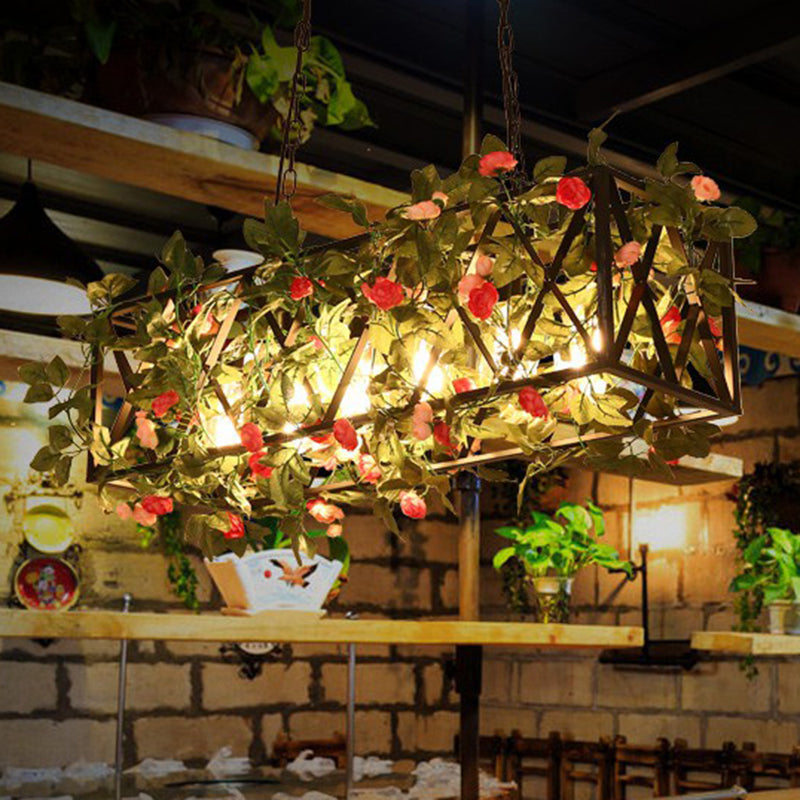 Black Hanging Island Light Industrial Retro Metal Pendant Light Clearhalo 'Ceiling Lights' 'Island Lights' Lighting' 2549098