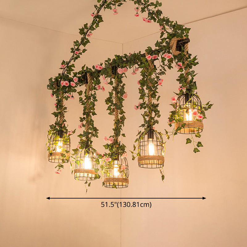 Black Hanging Island Light Industrial Retro Metal Pendant Light Clearhalo 'Ceiling Lights' 'Island Lights' Lighting' 2549099