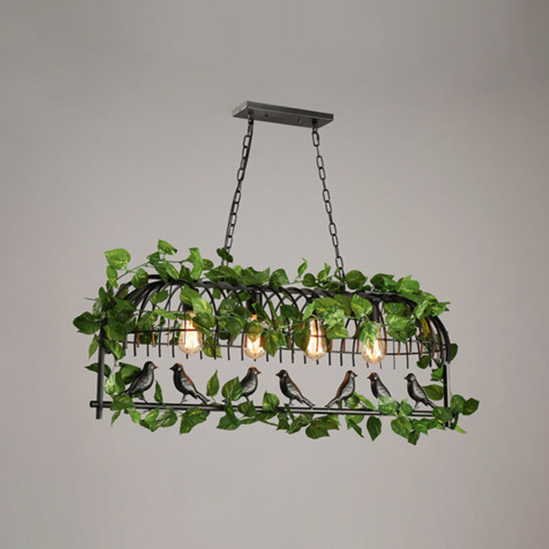 Island Pendant Light Industrial Metal Hanging Lamp in Black 4 Black Clearhalo 'Ceiling Lights' 'Island Lights' Lighting' 2549107